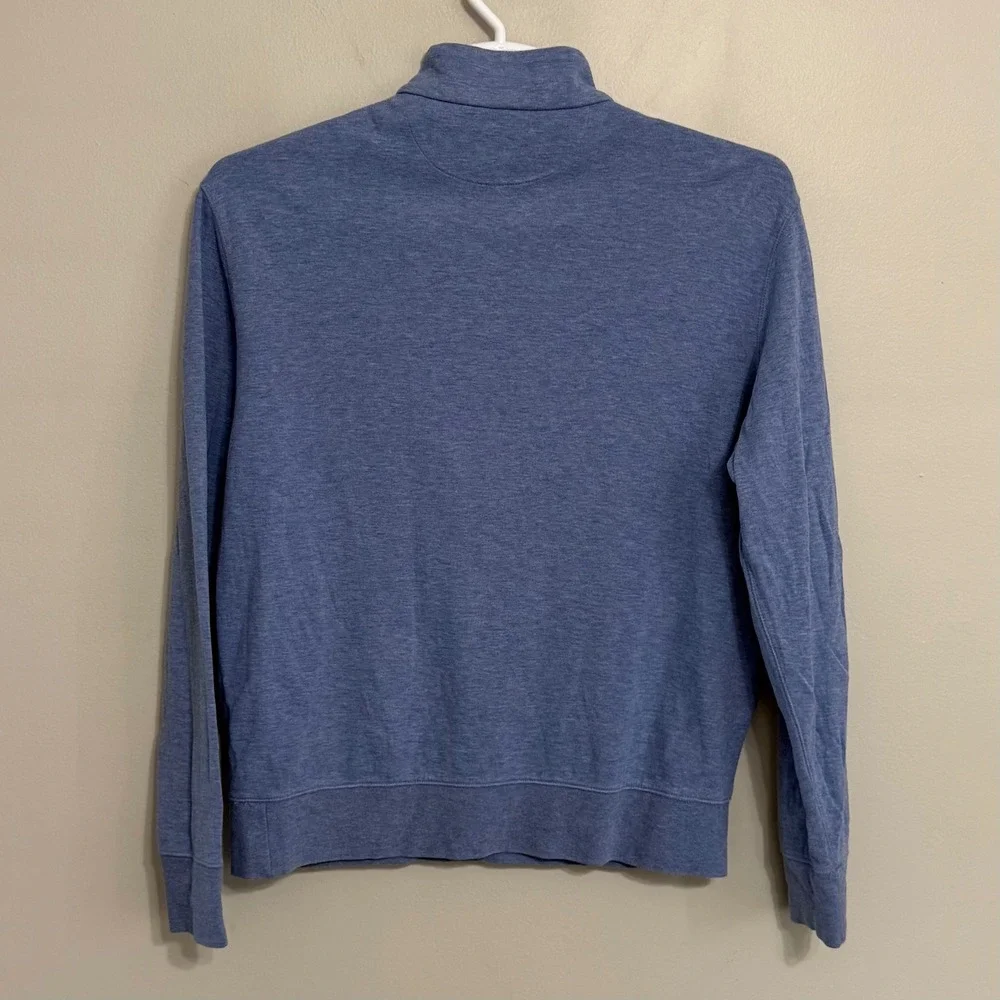 Polo Ralph Lauren Mens Medium Blue 1/4 Zip Classic Pullover Sweater